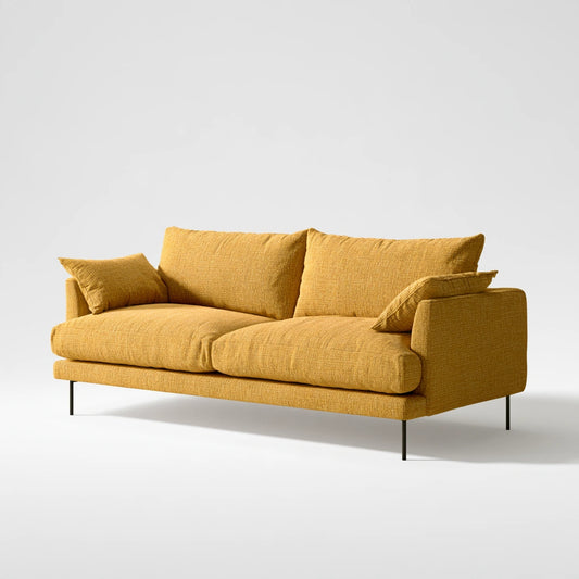 Nowoczesna sofa, kolor: musztardowy
