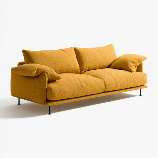 Nowoczesna sofa, kolor: musztardowy