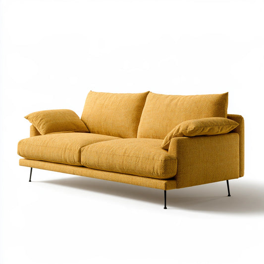 Nowoczesna sofa, kolor: musztardowy
